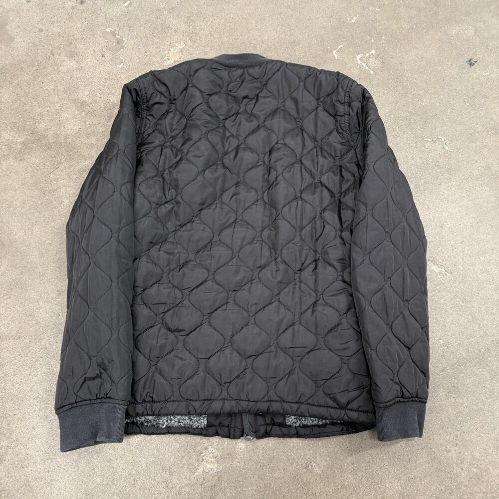 ABERCROMBIE & FITCH QUILTED ARMY MILITARY SNAP BOMBER JACKET BLACK MENS XS - Picture 4 of 9